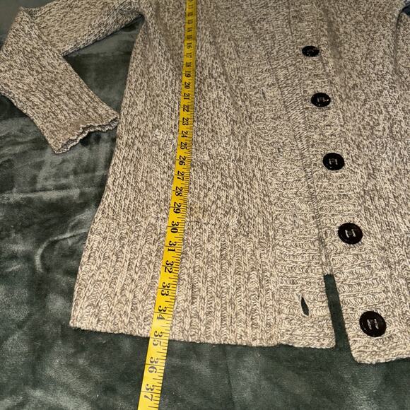 Y2K Old Navy Cardigan Sweater Womens XL Brown Beige Knitted Pockets Button Front - Picture 9 of 11